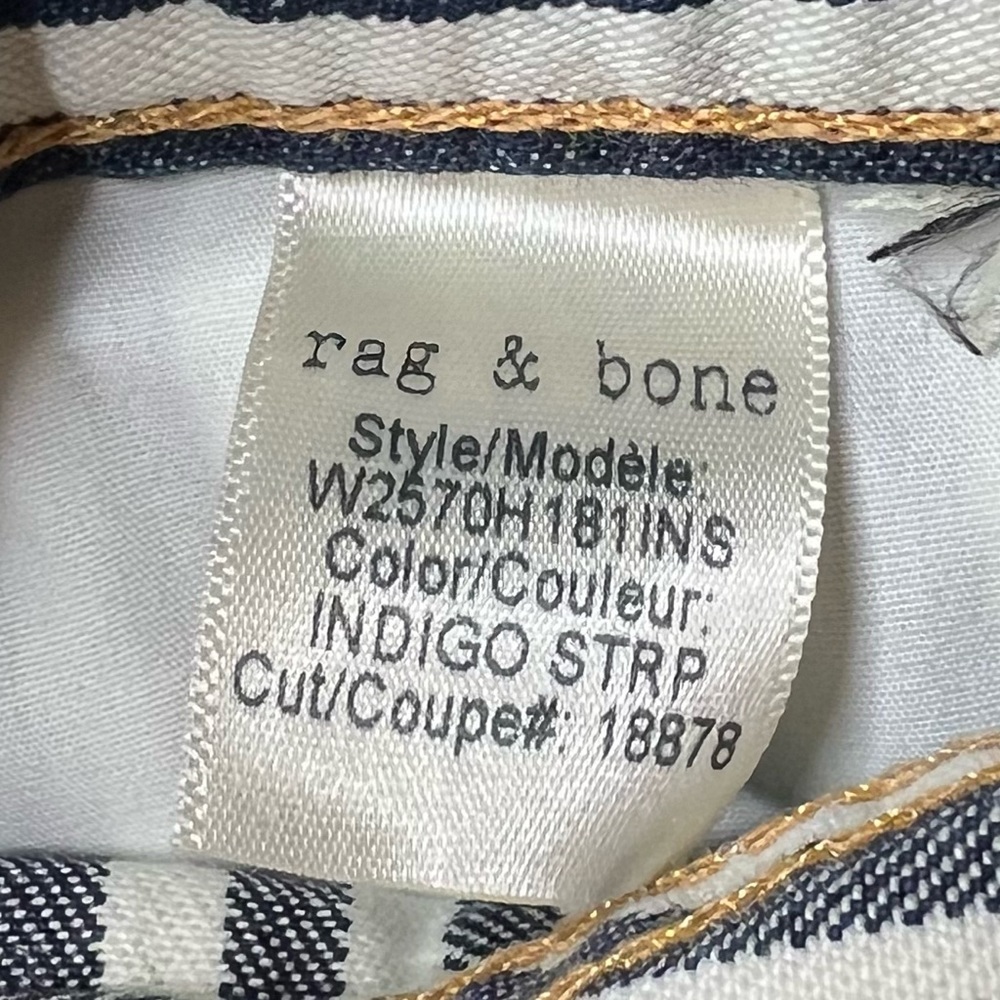 NWT Rag & Bone Indigo Stripe Vintage Straight Size 24 Jean - Picture 4 of 7